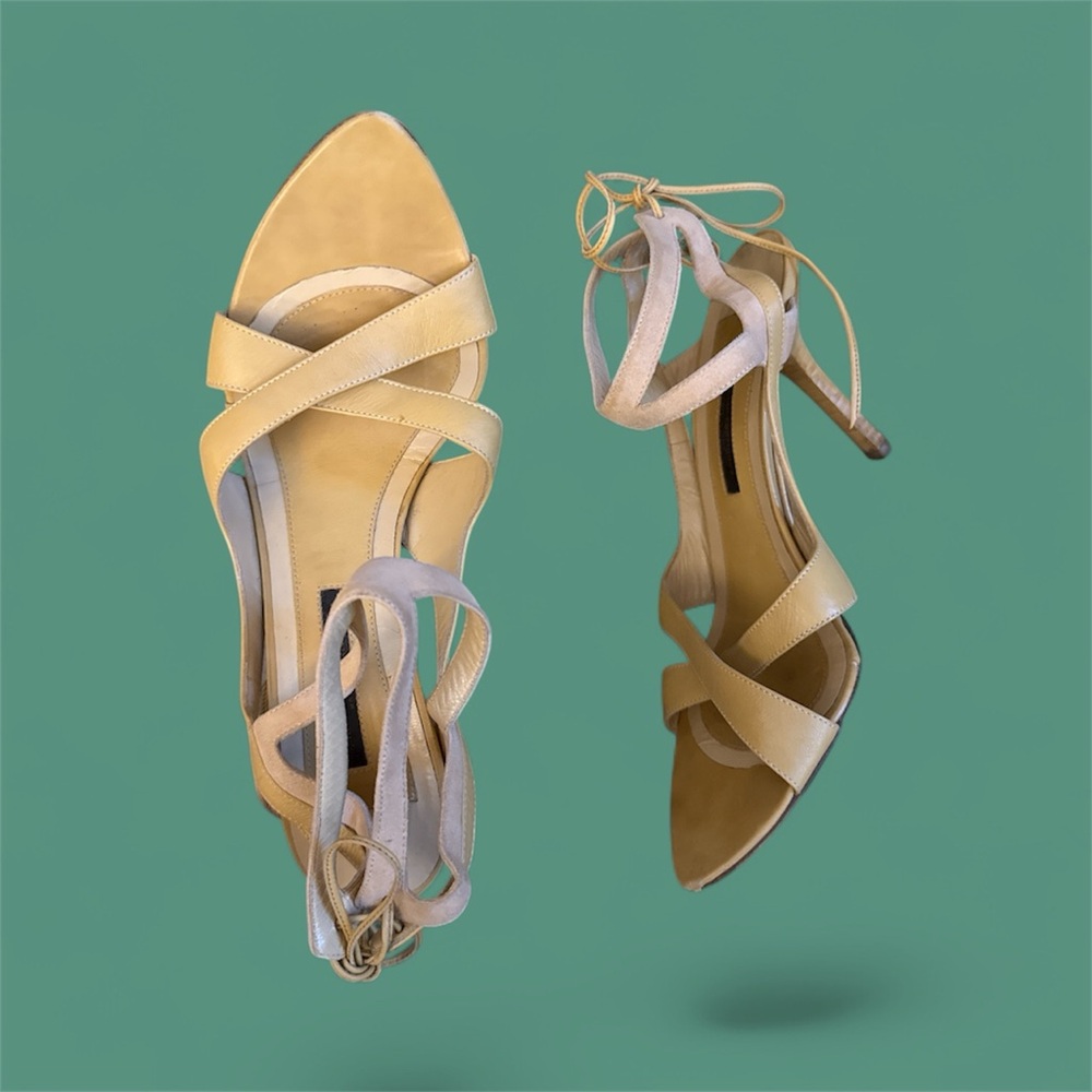 ⚡️Elegant•Beige Strappy Heels Sz 8